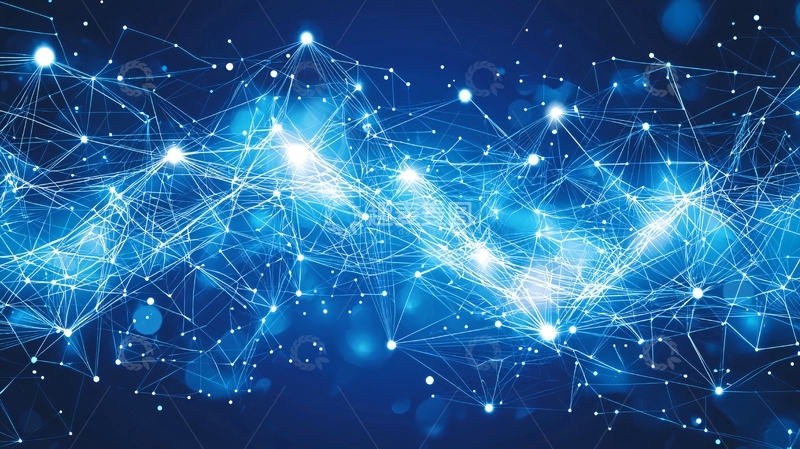 高清大图下载【趣麦麦图】蓝色科技感网络连接