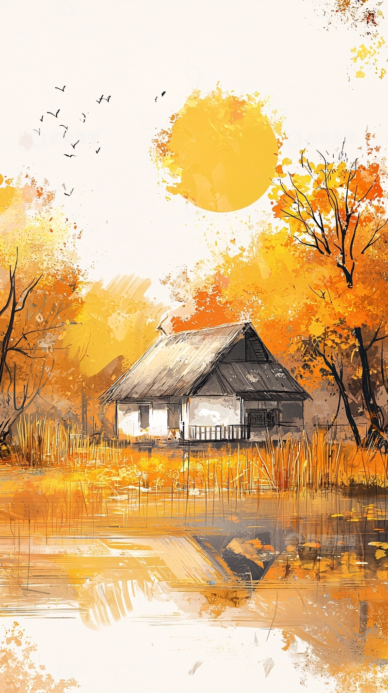高清大图下载【趣麦麦图】秋日小屋