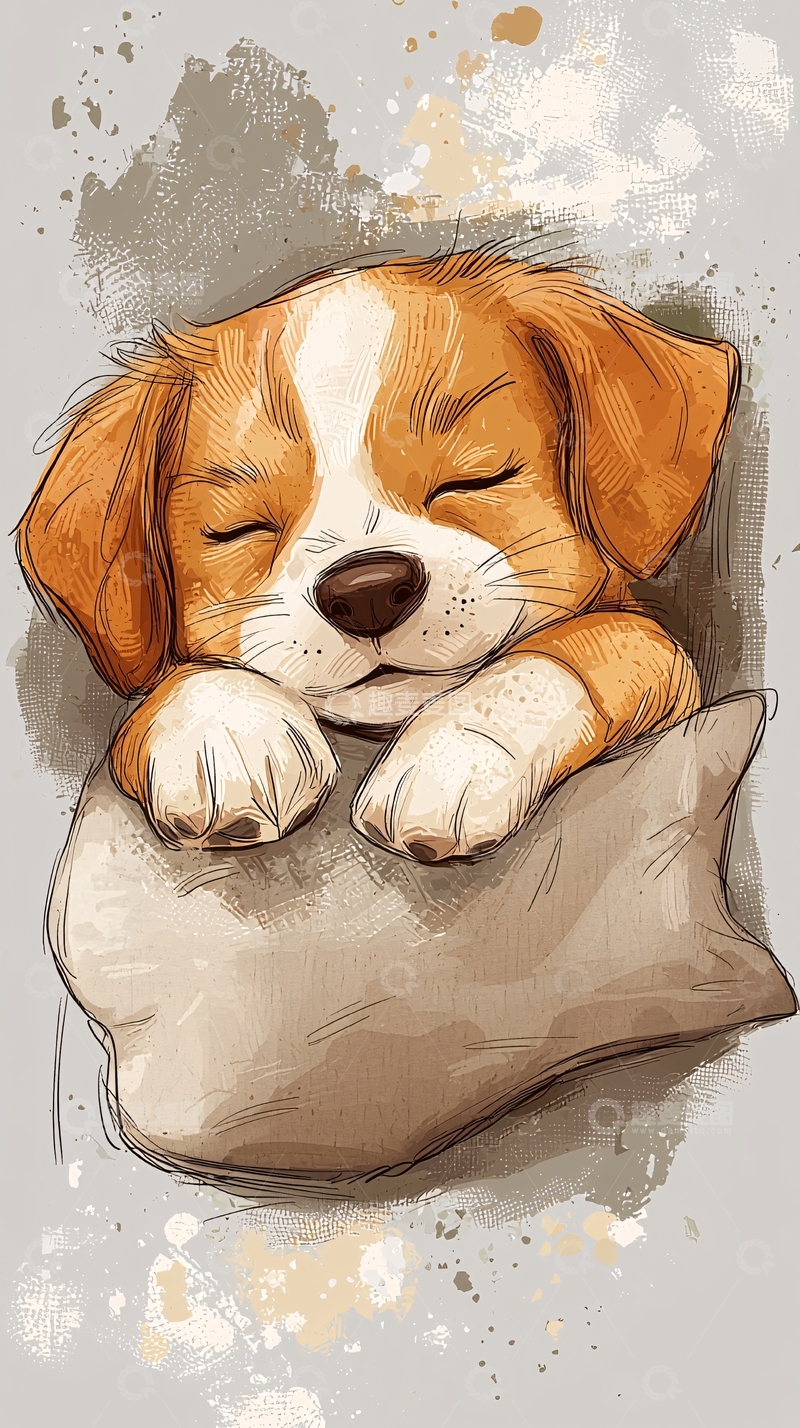 高清大图下载【趣麦麦图】睡觉的小狗