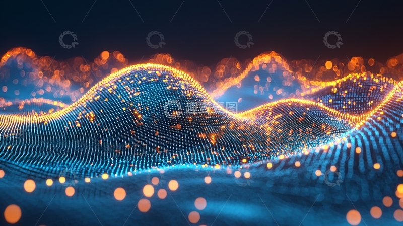 高清大图下载【趣麦麦图】抽象光线粒子波浪