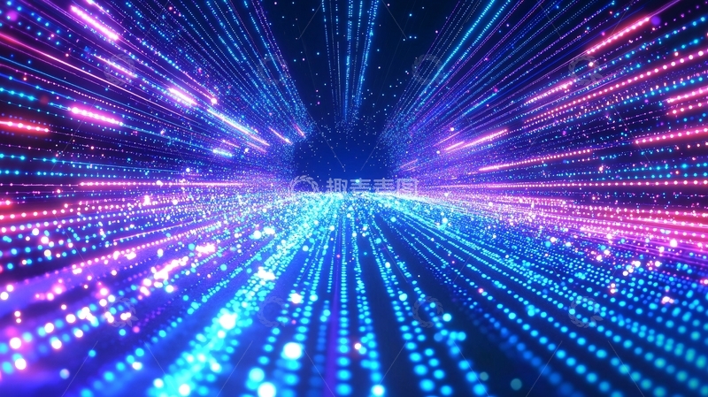 高清大图下载【趣麦麦图】炫彩粒子流光隧道