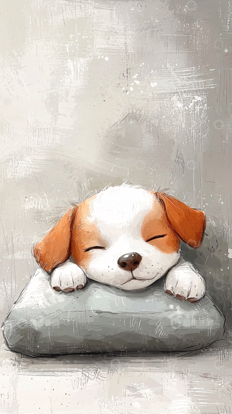 高清大图下载【趣麦麦图】可爱的小狗睡觉