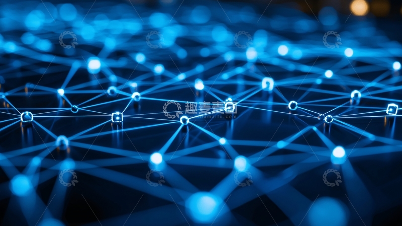 高清大图下载【趣麦麦图】蓝色科技网络连接