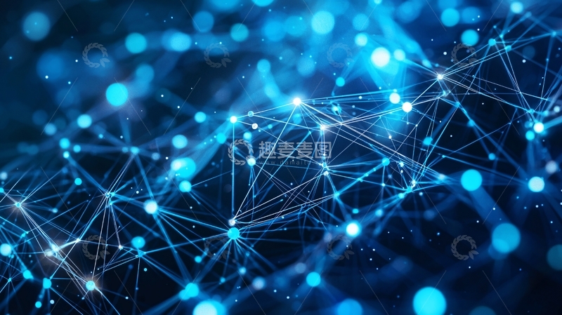高清大图下载【趣麦麦图】蓝色科技感网络连接