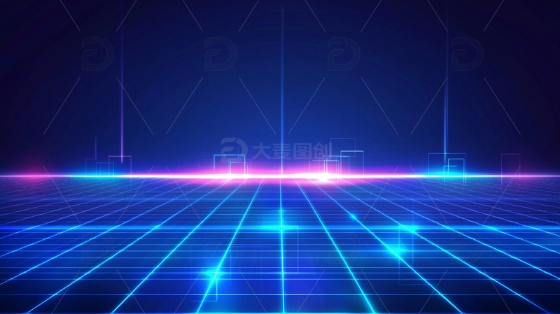 高清大图下载【趣麦麦图】蓝色科技感背景图