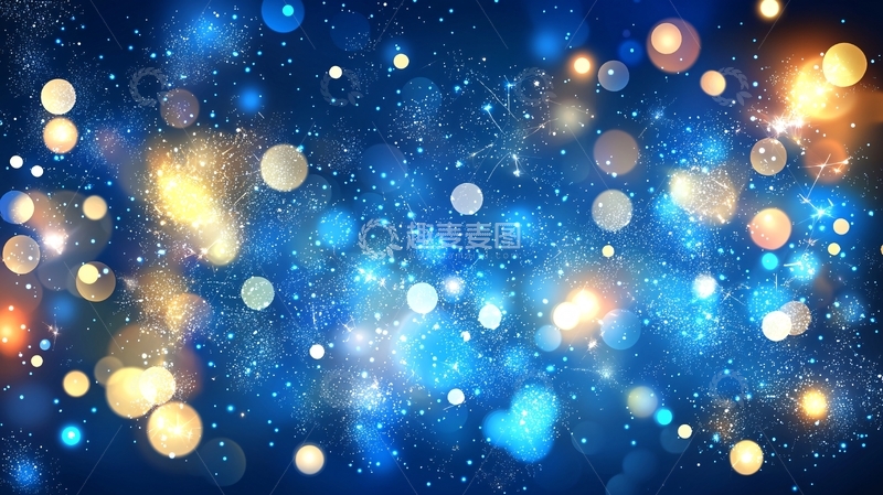 高清大图下载【趣麦麦图】蓝色梦幻光斑背景