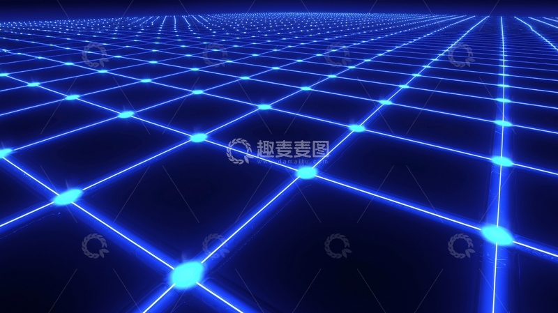 高清大图下载【趣麦麦图】蓝色网格线条背景