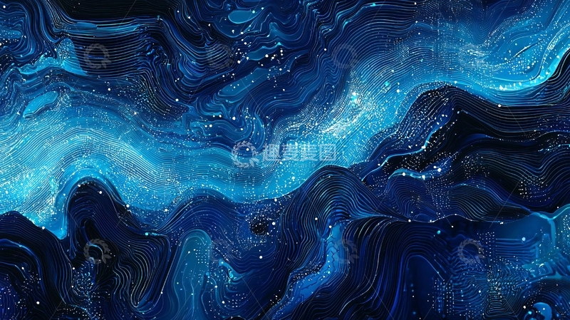 高清大图下载【趣麦麦图】蓝色流体艺术