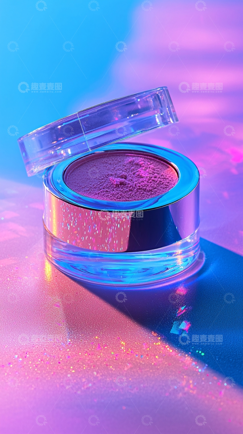 高清大图下载【趣麦麦图】梦幻紫粉色眼影盒特写