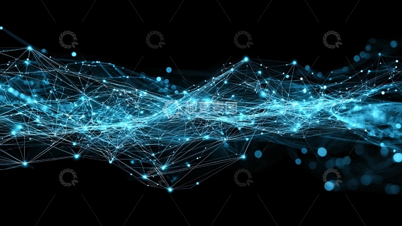 高清大图下载【趣麦麦图】蓝色科技感网络连接