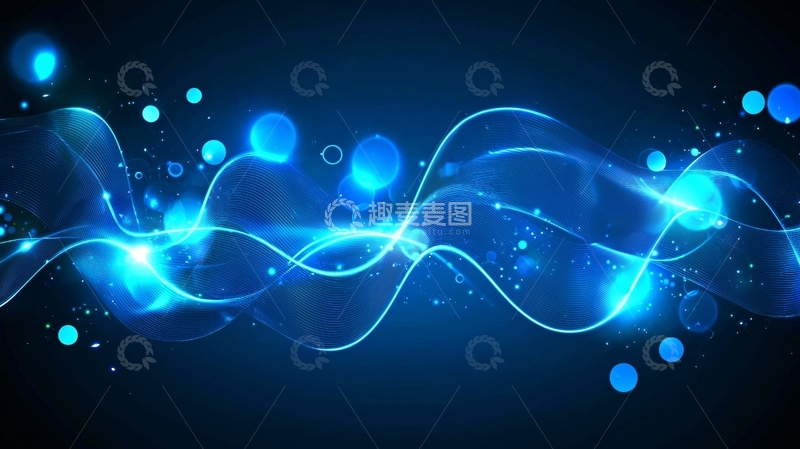 高清大图下载【趣麦麦图】蓝色光波背景