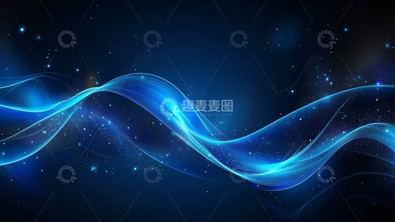 高清大图下载【趣麦麦图】蓝色光波背景