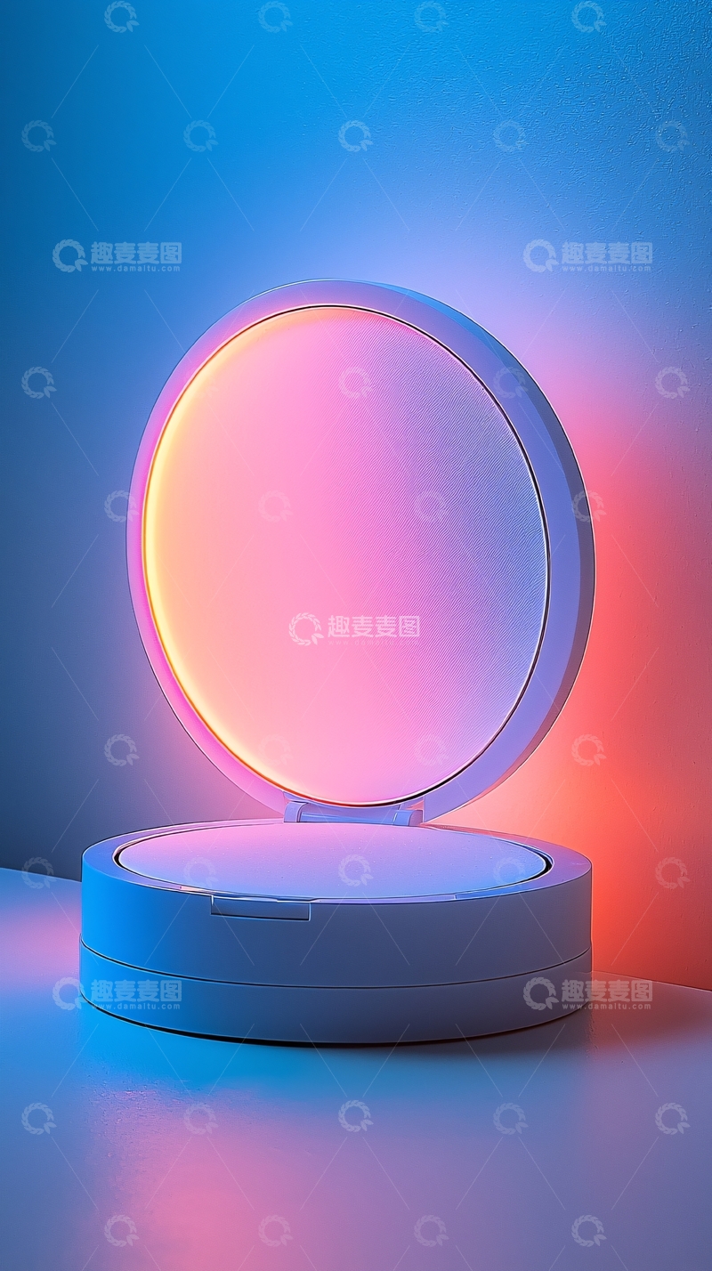 高清大图下载【趣麦麦图】圆形发光产品展示台