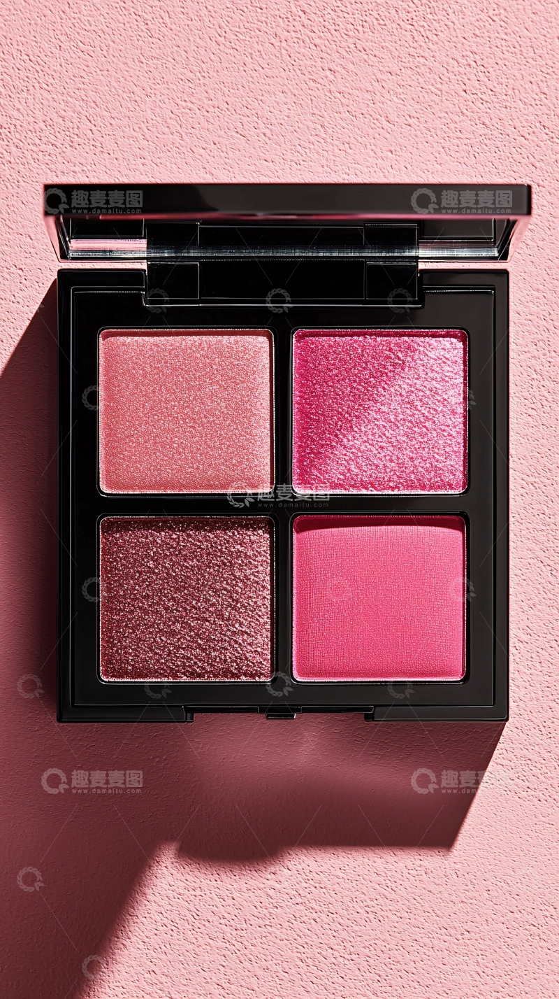 高清大图下载【趣麦麦图】粉色系眼影盘特写