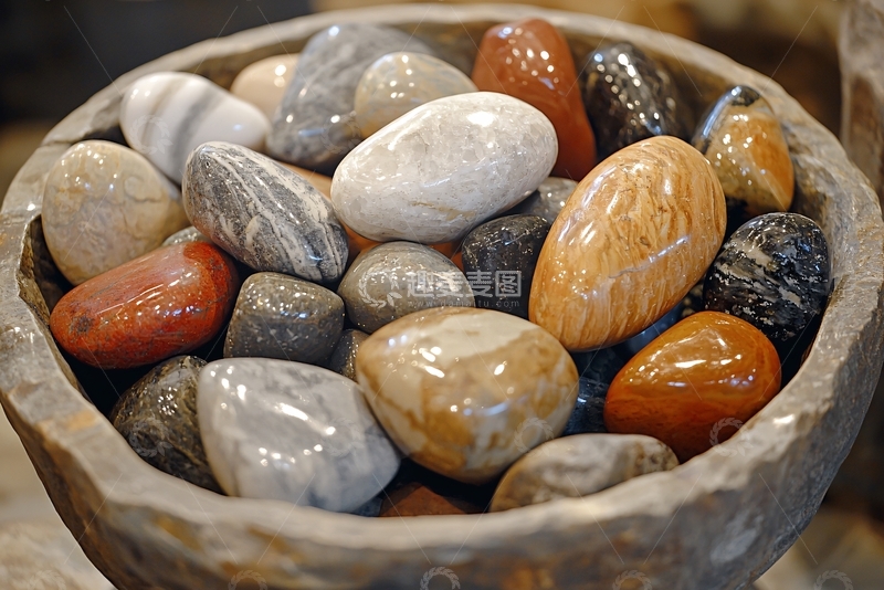 高清大图下载【趣麦麦图】光滑的彩色鹅卵石