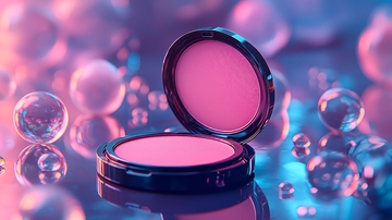 粉色腮红在梦幻背景中