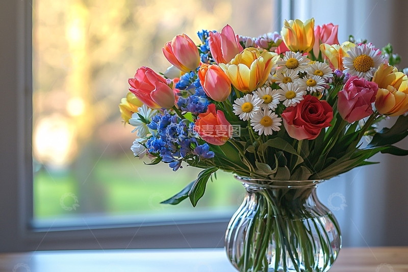 高清大图下载【趣麦麦图】彩色鲜花花束