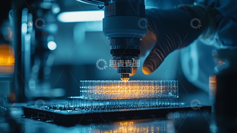 高清大图下载【趣麦麦图】实验室内机械臂操作培养皿