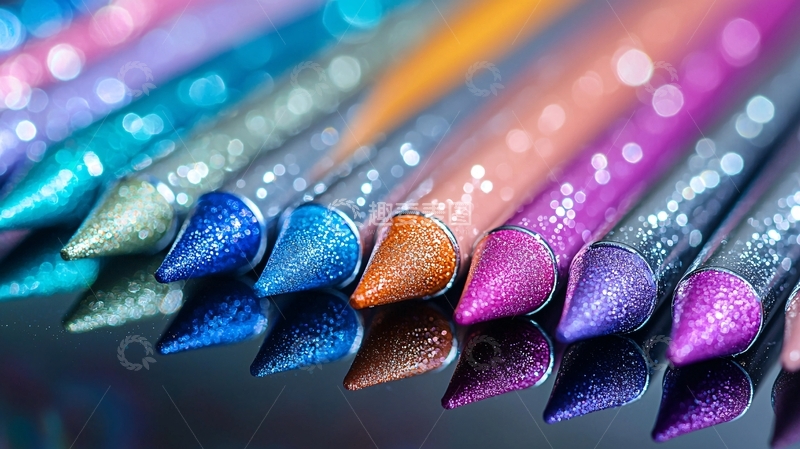 高清大图下载【趣麦麦图】彩色闪光笔排列