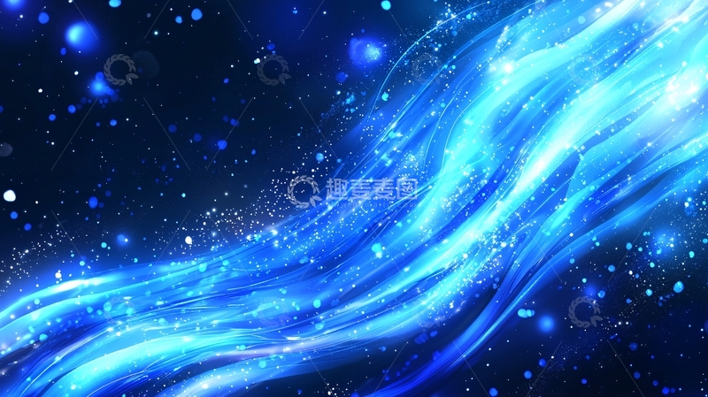 高清大图下载【趣麦麦图】蓝色能量流光