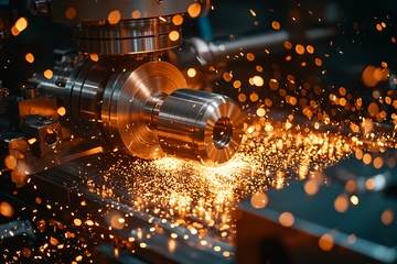 金属零件加工火花四溅