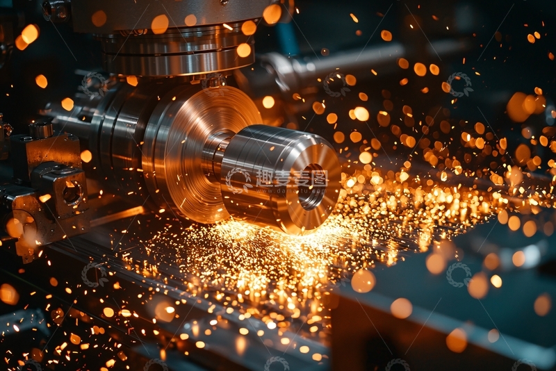 高清大图下载【趣麦麦图】金属零件加工火花四溅
