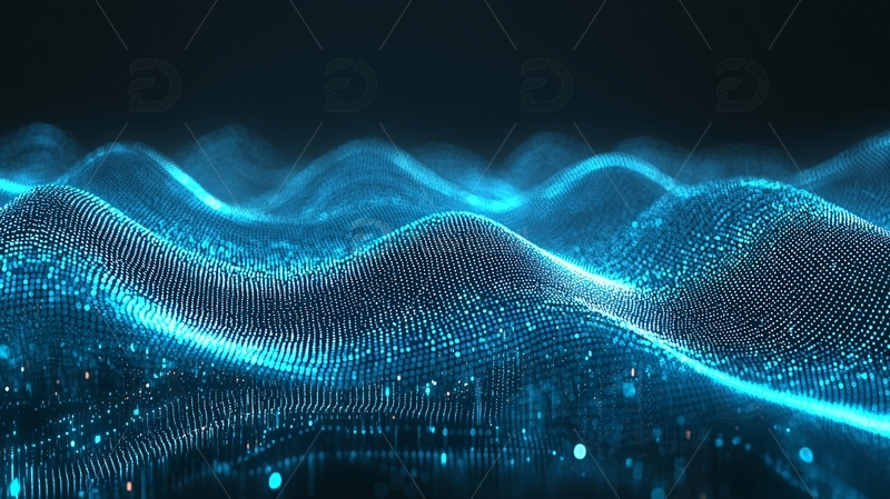 高清大图下载【趣麦麦图】蓝色粒子波浪23