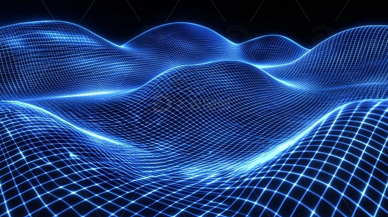 高清大图下载【趣麦麦图】蓝色科技感波动网格