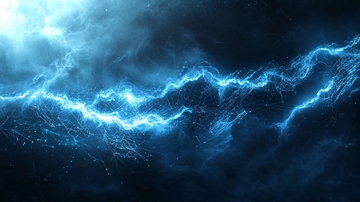 蓝色闪电风暴云