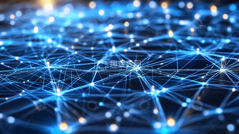高清大图下载【趣麦麦图】蓝色科技网络连接