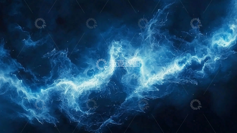 高清大图下载【趣麦麦图】蓝色能量流动