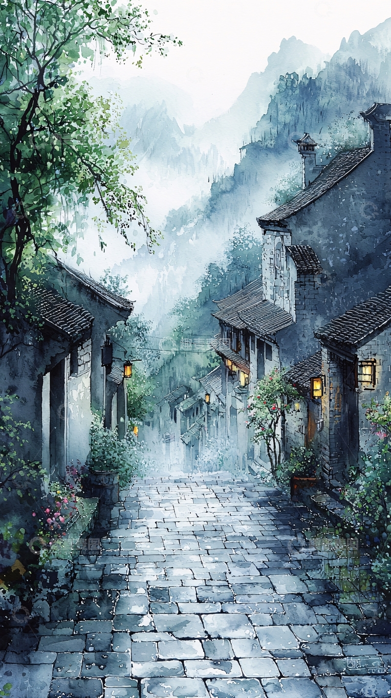 高清大图下载【趣麦麦图】青石板路