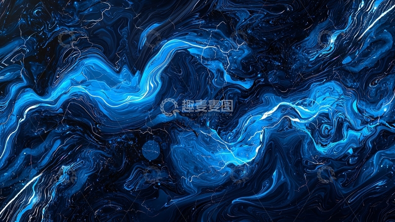 高清大图下载【趣麦麦图】蓝色流体纹理背景