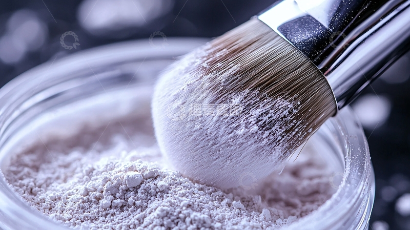 高清大图下载【趣麦麦图】化妆刷和散粉特写