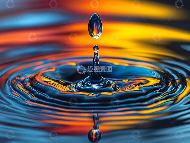 高清大图下载【趣麦麦图】水滴落入水面