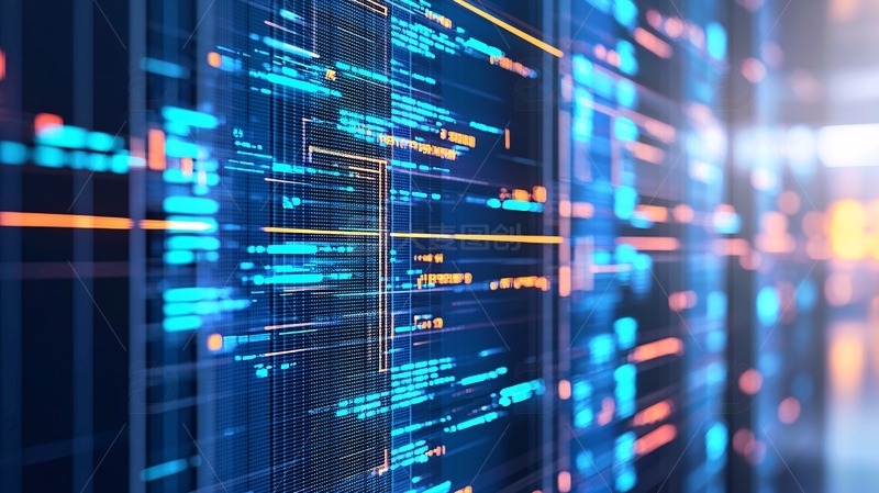 高清大图下载【趣麦麦图】蓝色代码背景