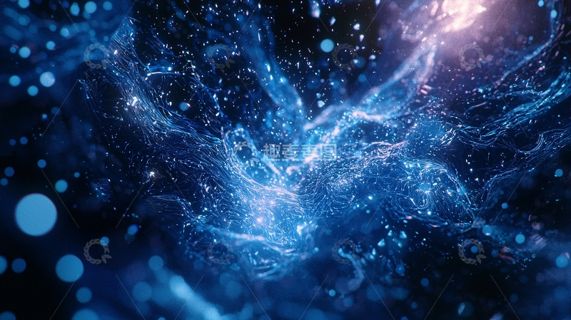 高清大图下载【趣麦麦图】蓝色能量流