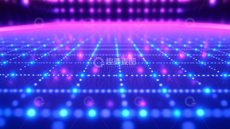 高清大图下载【趣麦麦图】紫色蓝色灯光网格