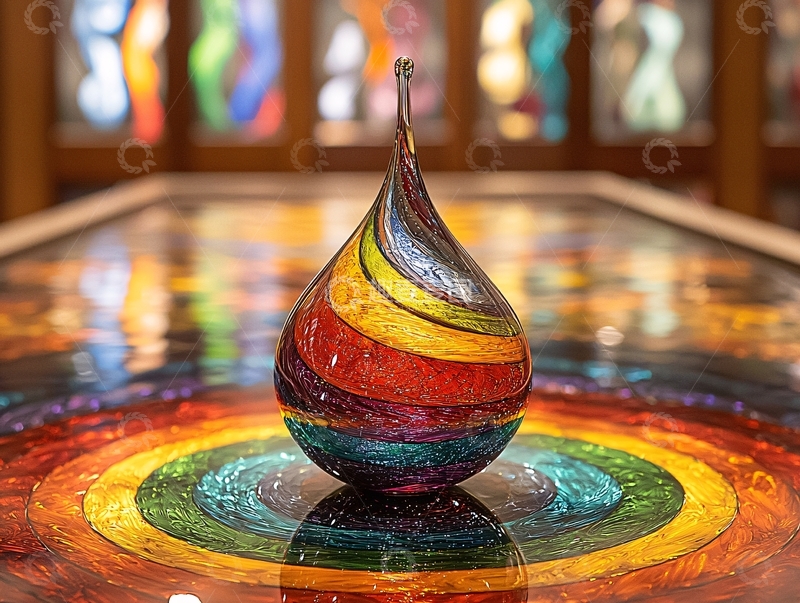 高清大图下载【趣麦麦图】彩虹玻璃艺术品