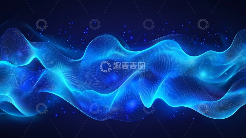 高清大图下载【趣麦麦图】蓝色火焰飘带