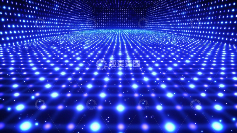 高清大图下载【趣麦麦图】蓝色灯光隧道