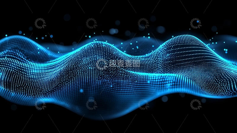 高清大图下载【趣麦麦图】蓝色科技感波浪