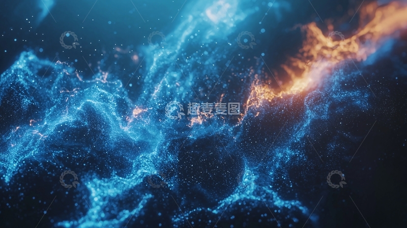 高清大图下载【趣麦麦图】蓝色火焰能量碰撞