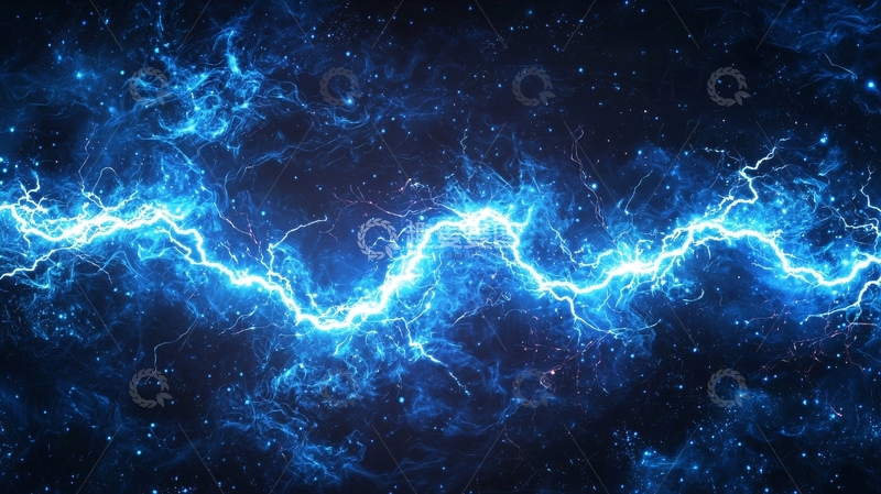 高清大图下载【趣麦麦图】蓝色闪电能量1