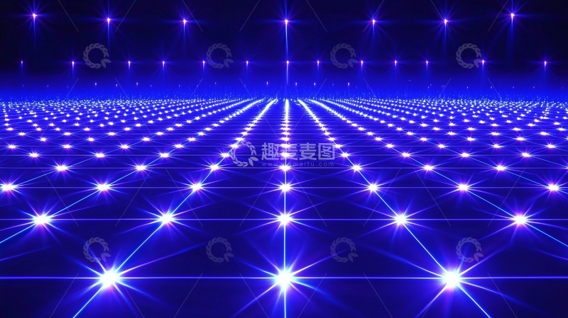 高清大图下载【趣麦麦图】蓝色灯光矩阵