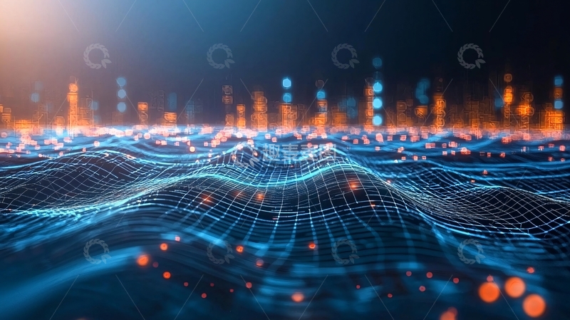 高清大图下载【趣麦麦图】抽象数据波浪