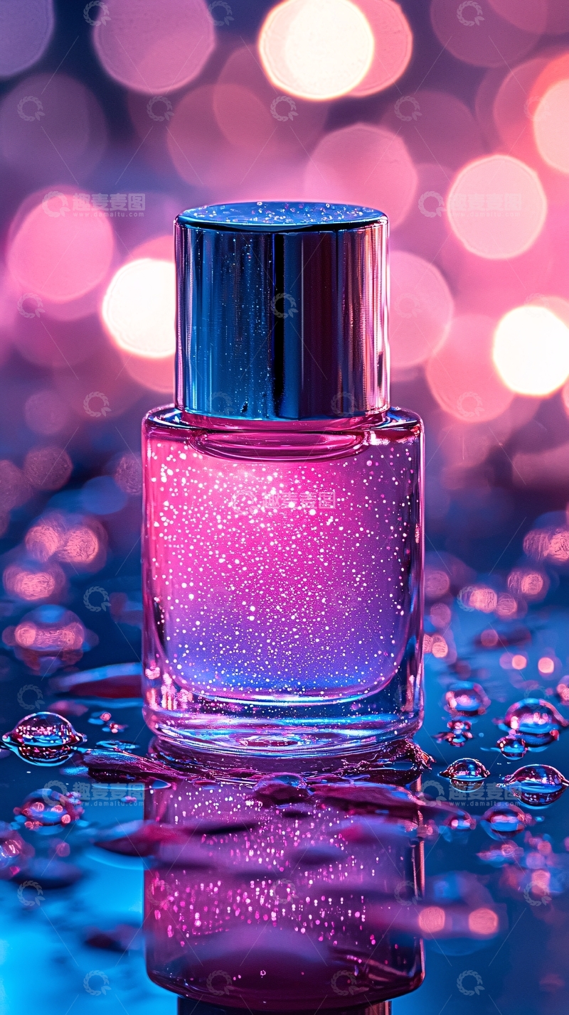 高清大图下载【趣麦麦图】闪耀粉紫指甲油
