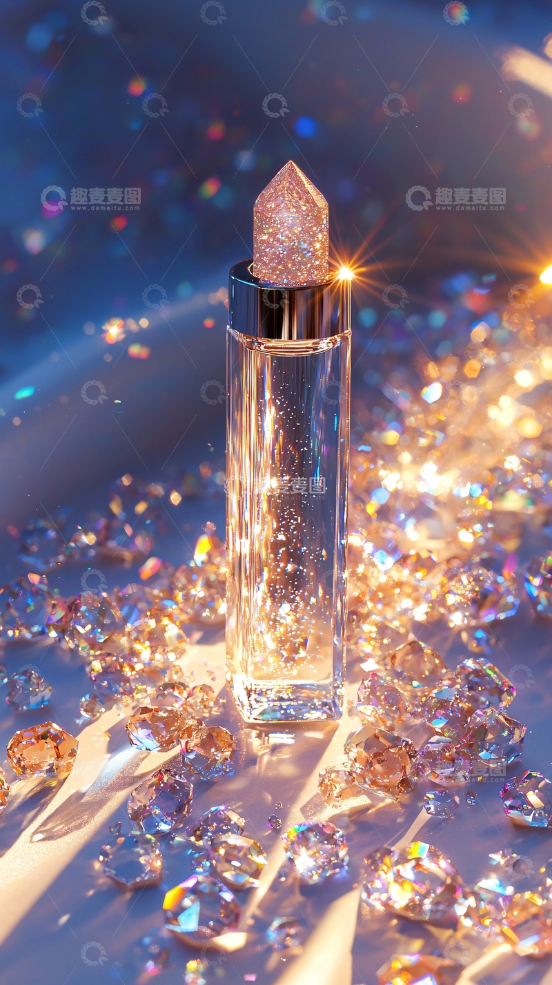 高清大图下载【趣麦麦图】闪耀的水晶香水瓶特写