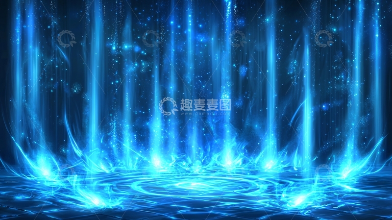 高清大图下载【趣麦麦图】蓝色光柱