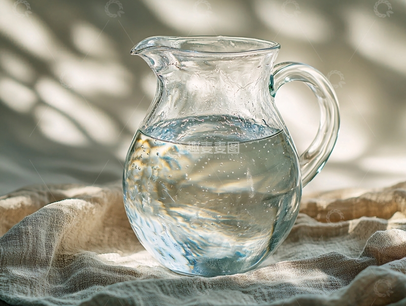 高清大图下载【趣麦麦图】透明玻璃水壶盛满水